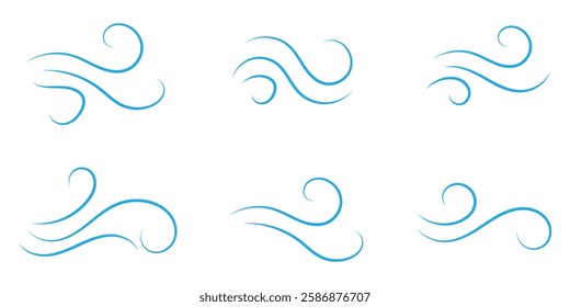 
Doodle wind blow, gust design isolated on white background. vector hand drawn illustration.