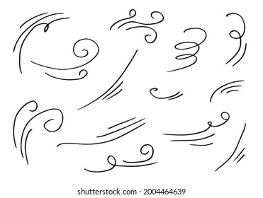 doodle wind illustration vector hand drawn style isolated on white background.