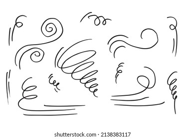 doodle wind illustration vector hand drawn style isolated on white background.