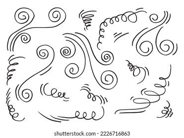 doodle wind illustration vector hand drawn style isolated on white background.