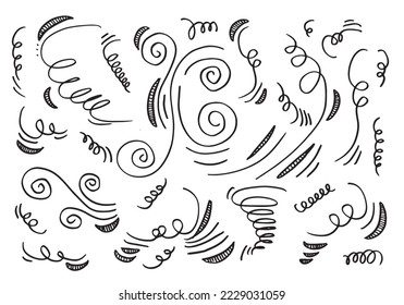 doodle wind illustration vector hand drawn style isolated on white background.