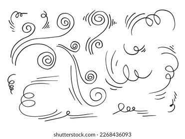 doodle wind illustration vector hand drawn style isolated on white background.