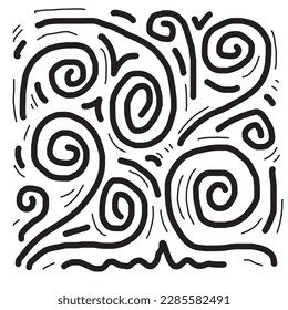 doodle wind illustration vector hand drawn style isolated on white background.