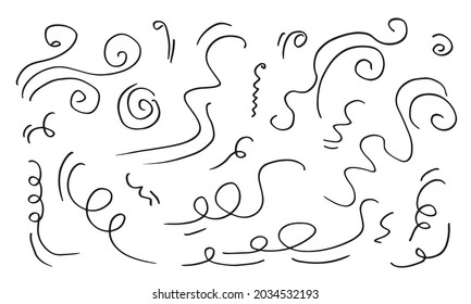 doodle wind illustration vector handrawn style isolated on white background.