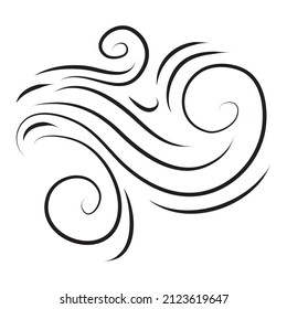 doodle ilustración de viento vector estilo de mano