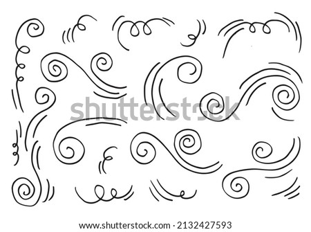 doodle wind illustration vector handrawn style isolated on white background.