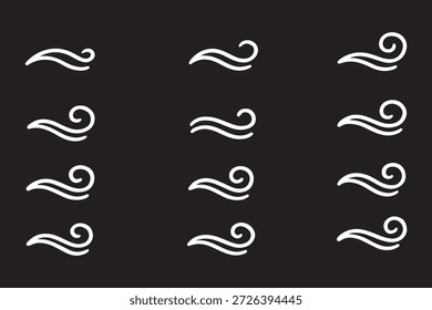 Estilo de vetor de ilustração de vento de doodle, estilo desenhado à mão de vetor de ilustração de vento de doodle, ilustração de vetor de arte de linha.