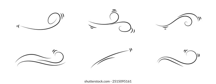 Desenhos de linha de vento.