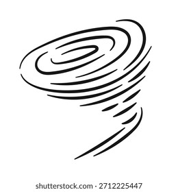 Doodle wind swirl tornado line art ilustración dibujada a mano elemento Ilustración vectorial