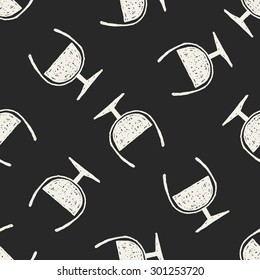 Doodle Wine seamless pattern background