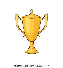 Doodle winner cup on a white background. Vector illustration, EPS 10