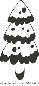 Doodle Winter Tanne Baum Vektorgrafik