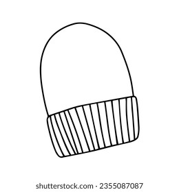 Clínico vectorial de sombrero de invierno Doodle