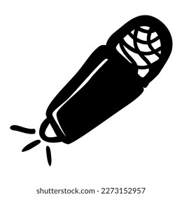 doodle-Wireless-Mikrofon einzeln auf Weiß
