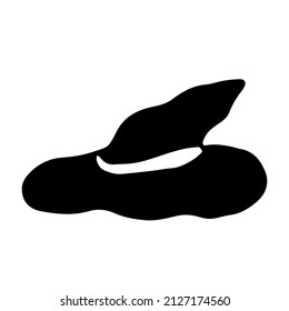 Doodle witch hat. Hand-drawn vector illustration of the black magic hat for a Halloween design.Isolated element on white background.
