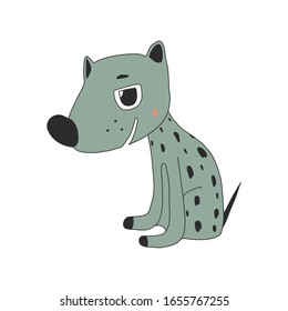 Wolf Doodle.dibujado a mano.aislado en un fondo blanco. el carácter divertido es adecuado para el diseño de pantalones-T, juguetes para niños, diseño de la copa, papel tapiz o libros para niños.