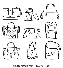 Doodle woman bag collection design