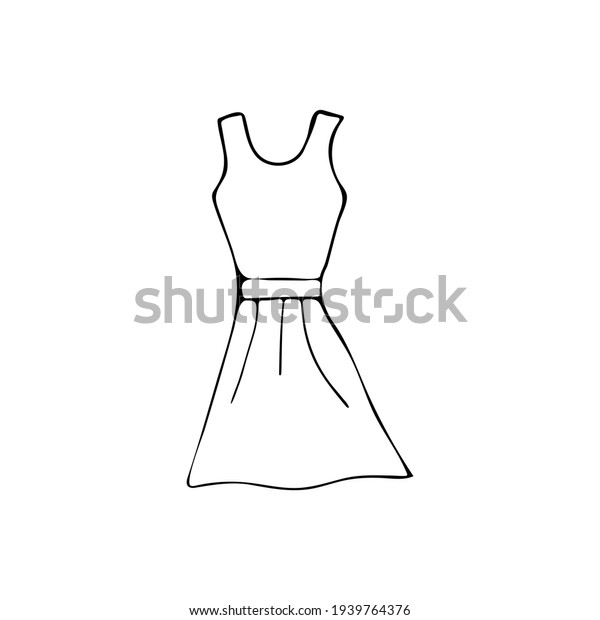 Doodle Woman Dress Vector Illustration Hand Stock Vector (Royalty Free ...