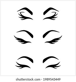 Doodle woman eye icon isolated on white. Vector stock illustration. EPS 10