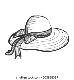 doodle woman hat, excellent vector illustration, EPS 10