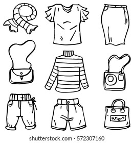 Doodle of women clothes style hand draw vector art