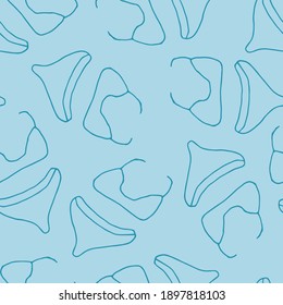 Doodle Women swimsuit seamless pattern. Summer clothing for swimming Vector illustration