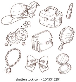 Doodle women's accessory vector