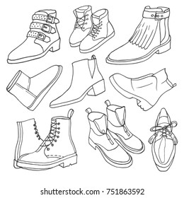 Doodle  womens footwear on a white background