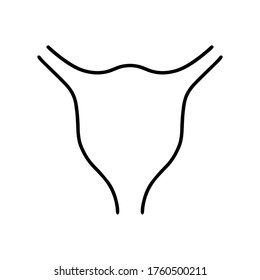 Doodle Womens Uterus Icon Isolated On White. Hand Drawing Line Art. Sketch Vector Stock Illustration. EPS 10