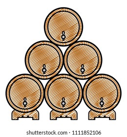 doodle wood barrels liquor beverage alcohol