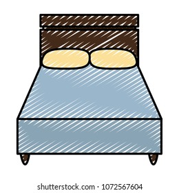 doodle wood bed with comfort pillows to sleep