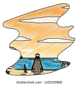 doodle wood vigilance towel in the beach and spring