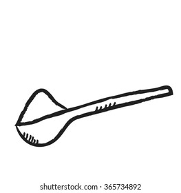 doodle wooden spoon and salt, vector illustration icon