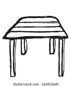 doodle wooden table, vector illustration