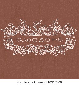 doodle word in curled frame illustration