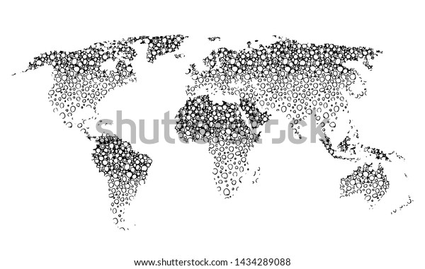 Doodle World Map Your Design Hand Stock Vector Royalty Free 1434289088