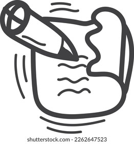 doodle write icon line, vector, illustration