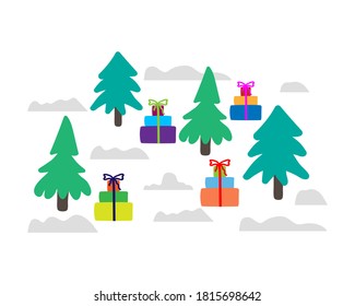 Doodle xmas set icons isolated on white. Cartoon vector stock illustration. EPS 10