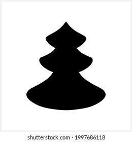 Doodle xmas tree icon, christmas clipart, Stencil vector stock illustration. EPS 10