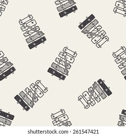 Doodle Xylophone seamless pattern background