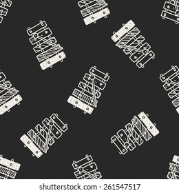 Doodle Xylophone seamless pattern background