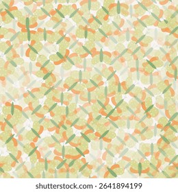 Doodle Yellow Green butterfly Seamless Vector Pattern