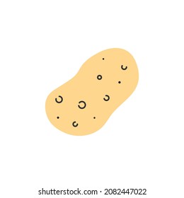 Doodle yellow potato. Vector clipart.
