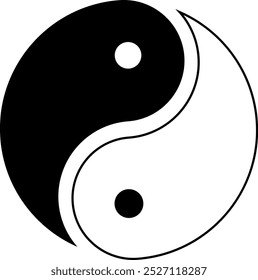 Doodle Yin Yang symbol. Vector illustration of yin and yang isolated on white