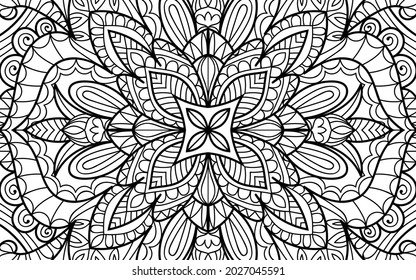 Doodle zen diseño de maraña mandala páginas de libros de colorido para adultos 