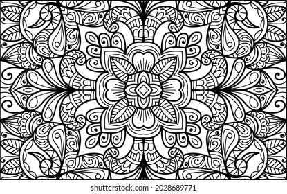 Doodle zen tangle design mandala colouring book pages for adults vector illustration
