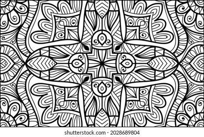 Doodle zen tangle design mandala colouring book pages for adults vector illustration