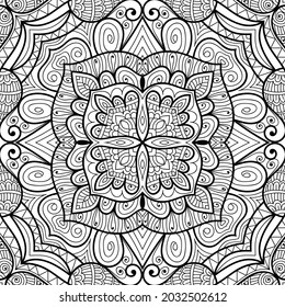Doodle zen tangle design mandala colouring book pages for adults vector illustration