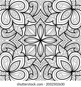 Doodle zen tangle design mandala colouring book pages for adults vector illustration