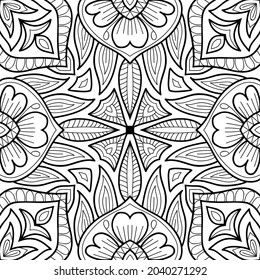Doodle zen tangle diseño mandala colorido páginas de libros para adultos ilustración vectorial